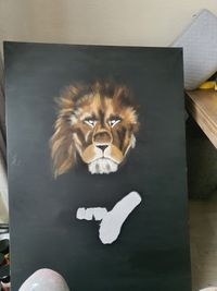 Canvas leeuw voordering 1